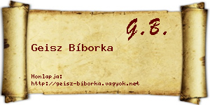 Geisz Bíborka névjegykártya